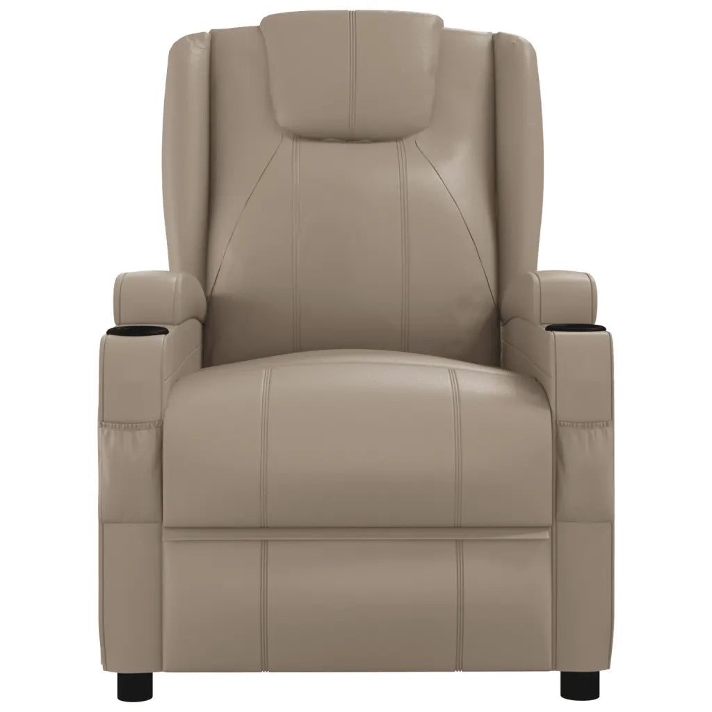 vidaXL Poltrona Massaggiante Cappuccino in Similpelle