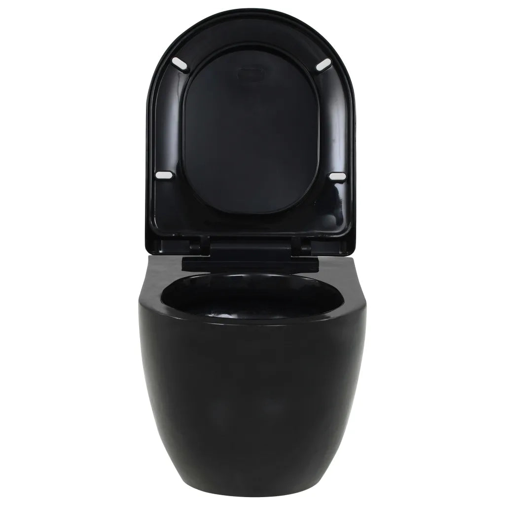 WC a Muro con Sciacquone Nascosto in Ceramica Nera CFW5514905