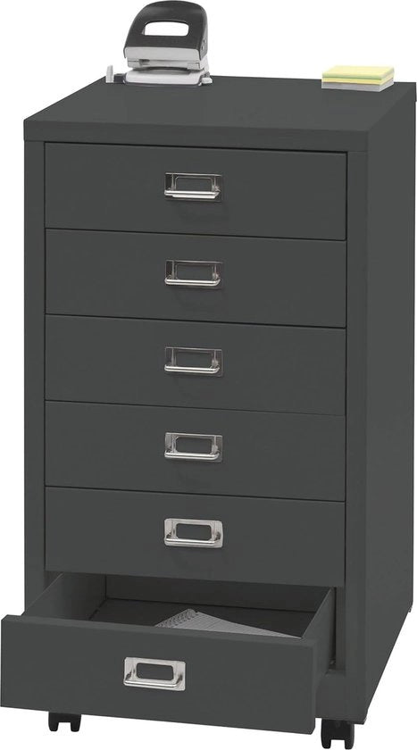 Contenitore a rulli da 6 carichi - Cassetto archiviabile in acciaio 75x40x41cm - Grigio scuro