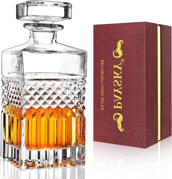 Decantatore di Whisky in Cristallo con Lussuoso Scatola - Regalo di Matrimonio per Appassionati di Vino
