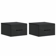 Mobiletto da notte a muro 2 pcs Nero 34,5 x 33 x 20 cm 898938