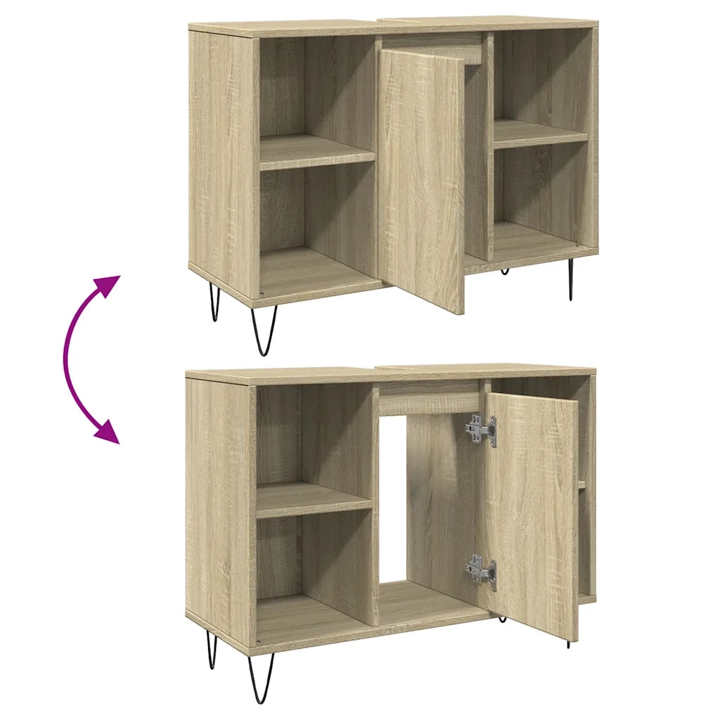 Mobile da Bagno | Armadio da bagno Rovere Sonoma 80x33x60 cm in Legno Multistrato