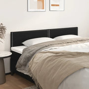 Testiera Nera 160x5x78/88 cm in Similpelle 345952