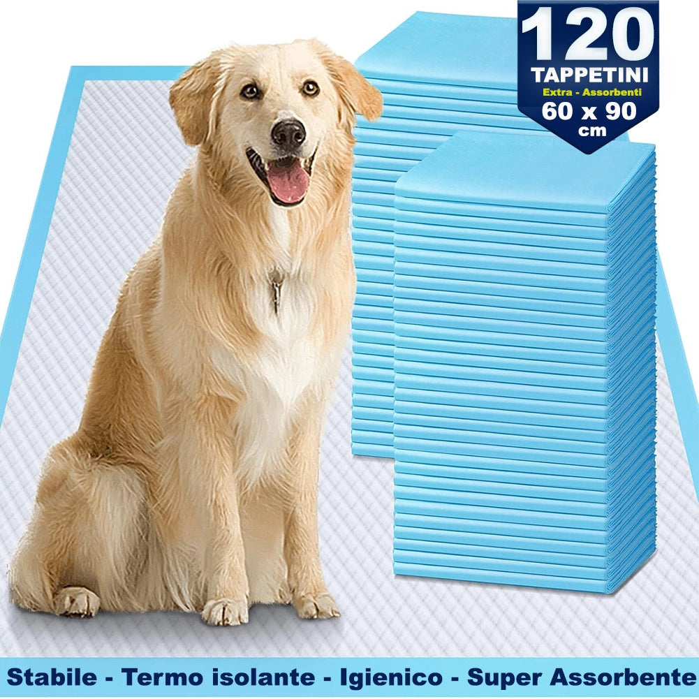 120 x Traversine per Cani tappetini igienici con adesivi Super assorbenti 60x90 cm