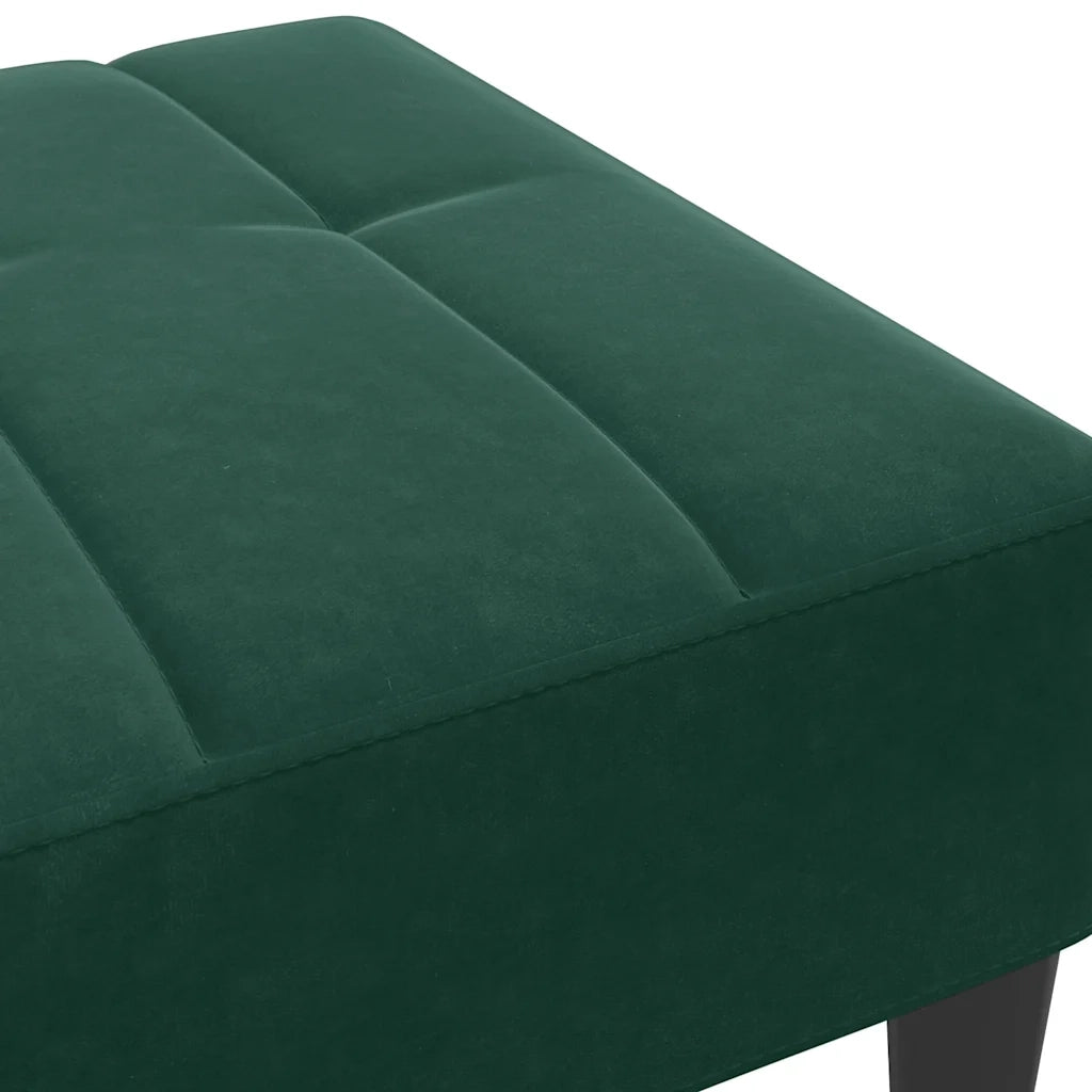 Poggiapiedi Verde Scuro 77x55x31 cm in Velluto