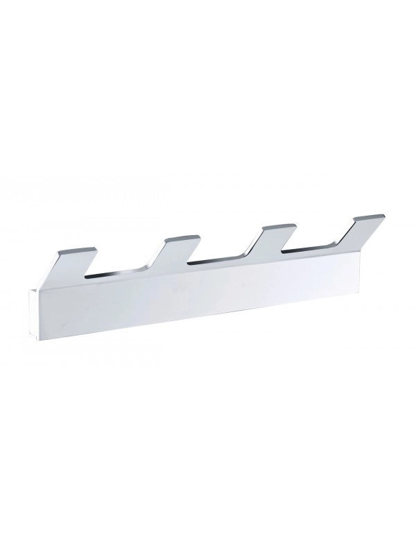 Appendiabiti quadruplo rettangolare SOLO in ottone cromato 20,5 x4,6 x3,3 cm