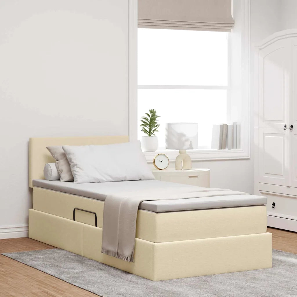 Letto con contenitore e materasso Crema 90 x 200 cm 3370423
