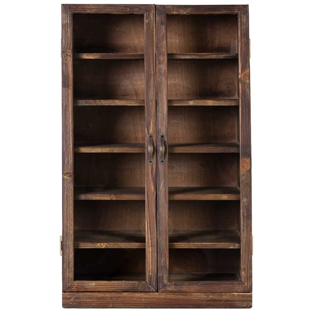 Vetrina in legno con 2 ante in vetro e 5 ripiani 50x29,5x80h cm