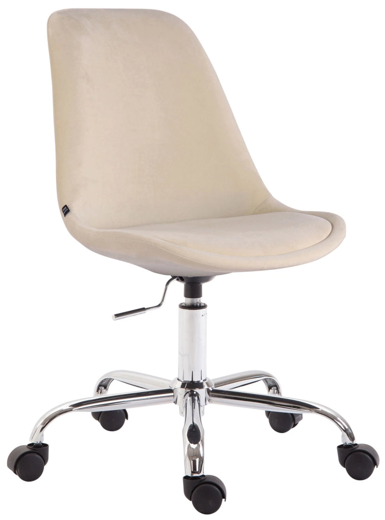 Sedia da ufficio Toulouse in velluto crema
