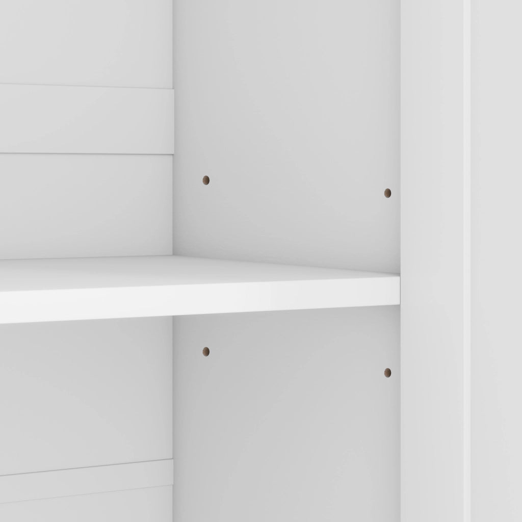 Mobile da bagno con 2 ante; 4 vani e ripiani regolabili - in MDF - bianco - 56 x 40 x 170 cm
