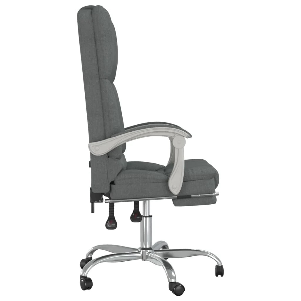 Poltrona massaggiante reclinabile per ufficio sala computer studio tessuto grigio scuro 02_0025388