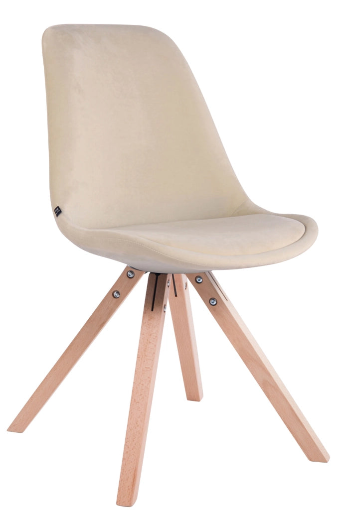 Sedia Toulouse in velluto gambe quadrate crema,natura