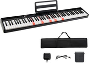 Pianoforte Digitale 88 Tasti, 1000 Suoni e Ritmi, 20 Canzoni Demo, Tastiera Semi-ponderata, Pianoforte Elettronico con Illuminazione a LED Tastiera, Borsa di Conservazione, USB/Bluetooth