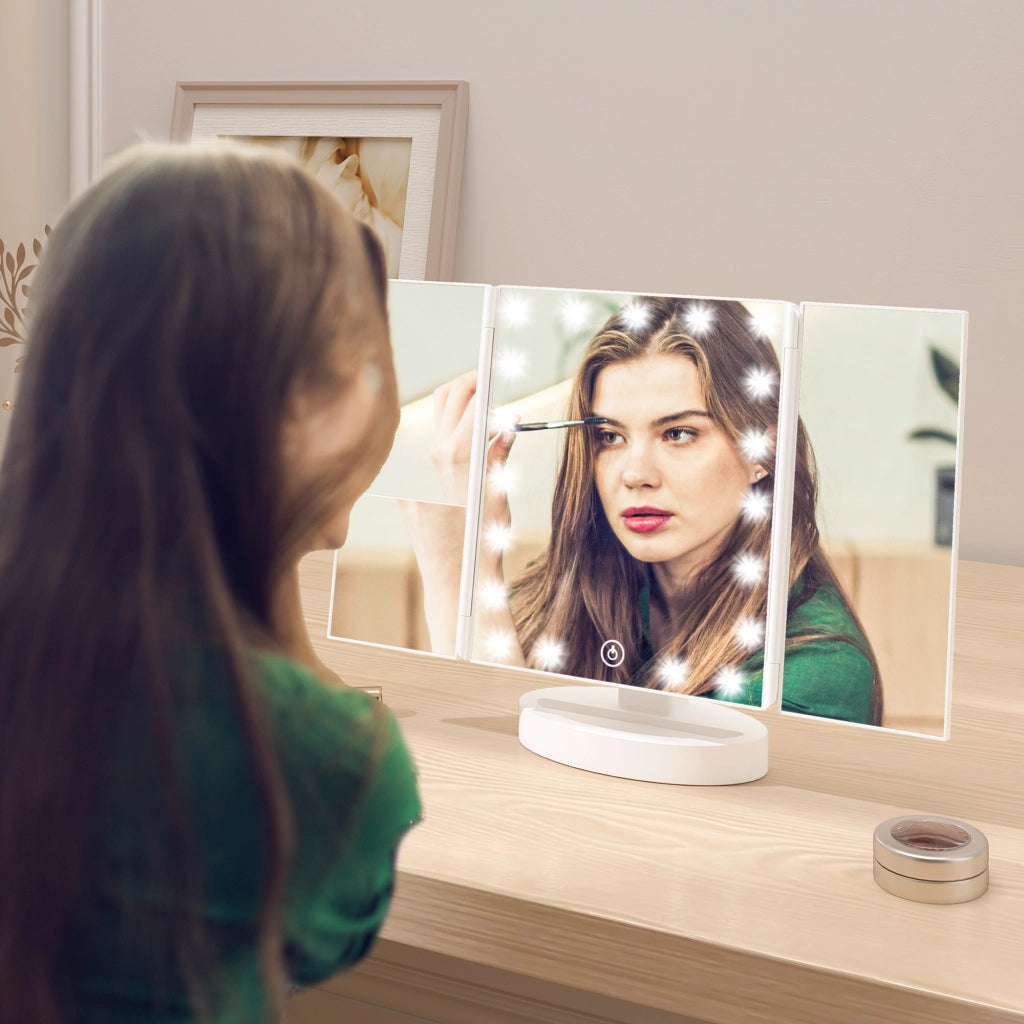 Specchio Trucco con Luce LED ¨C zephmum ¨C Bianco 21 Luci 1X/2X/3X