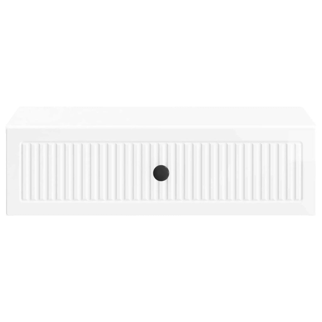 Tavolino da Parete Laterale Bianco Lucido 59 x 34,5 x 17 cm 897979