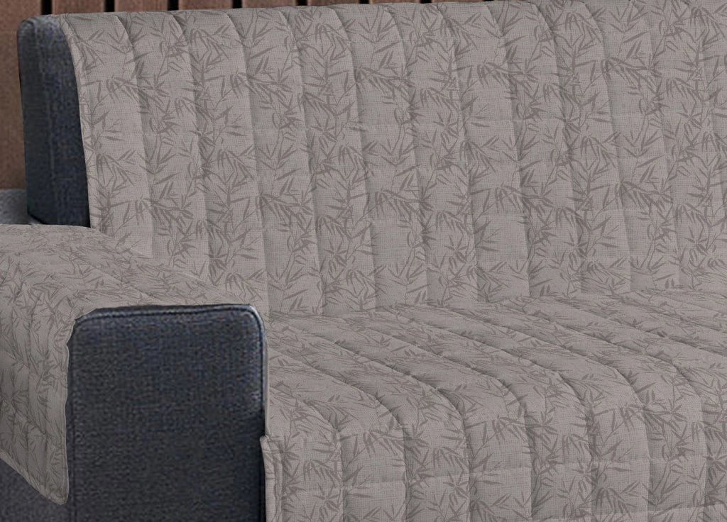 Copridivano Imbottito Trapuntato Sofà Antimacchia Made Italy Botanico - 2 Posti - Beige