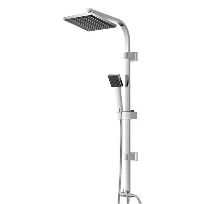 Colonna doccia regolabile H 93 in acciaio cromo con soffione 19x19