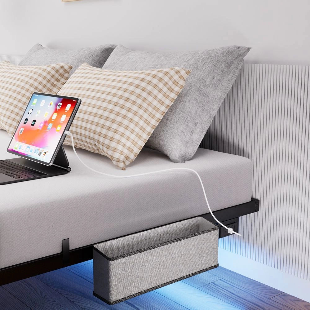 Letto piattaforma 140x200cm?- Xylo - design giapponese LED nero