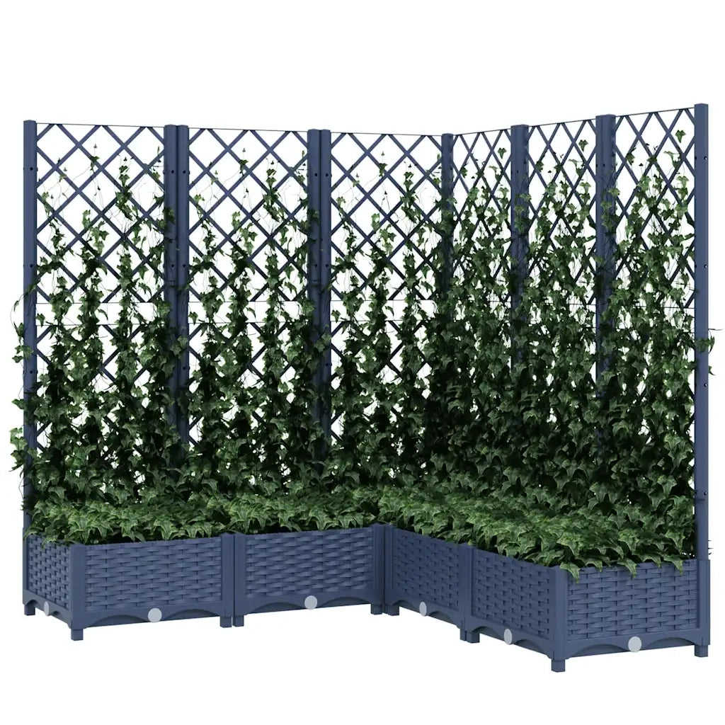 Fioriera Giardino e Graticcio Grigio Blu 120x120x121,5 cm PP 318256