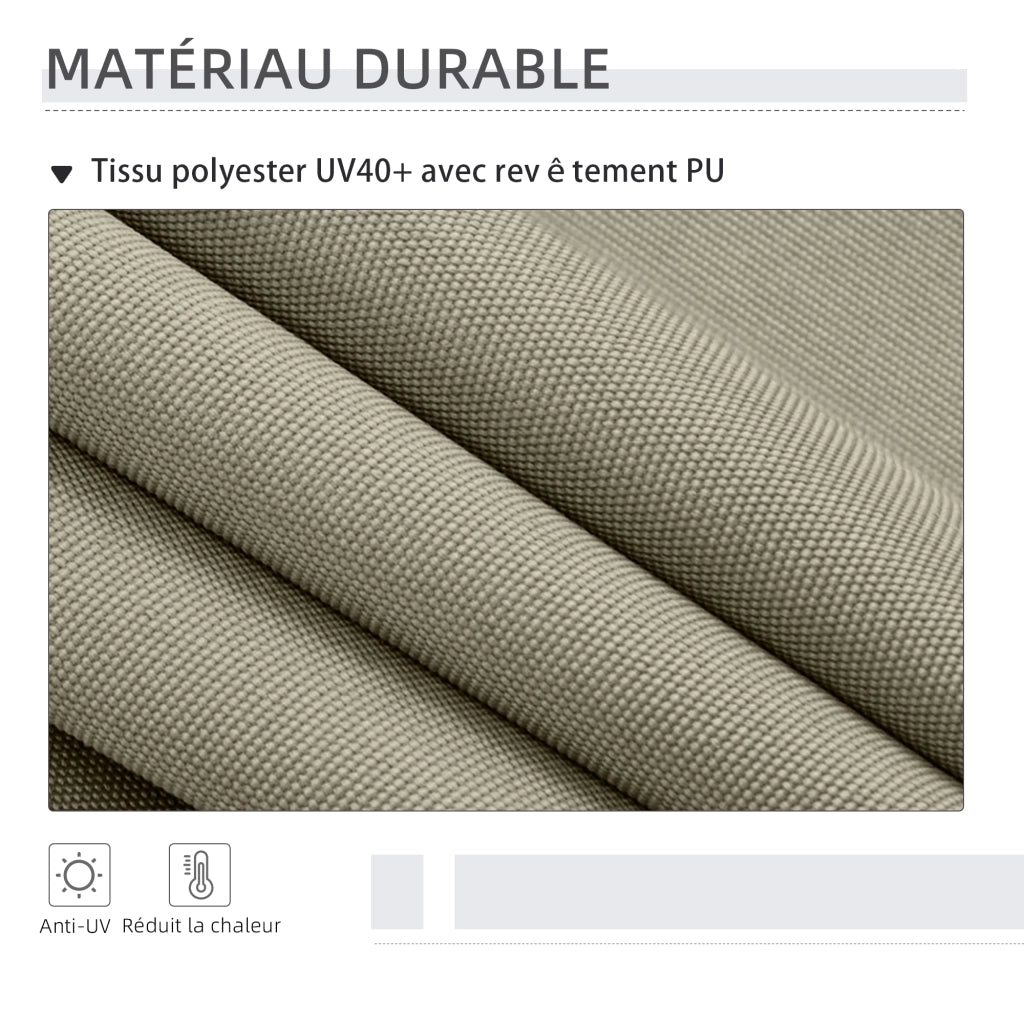 Tenda da balcone scorrevole a manovella ¨C zephmum ¨C sabbia 200x305 cm alluminio