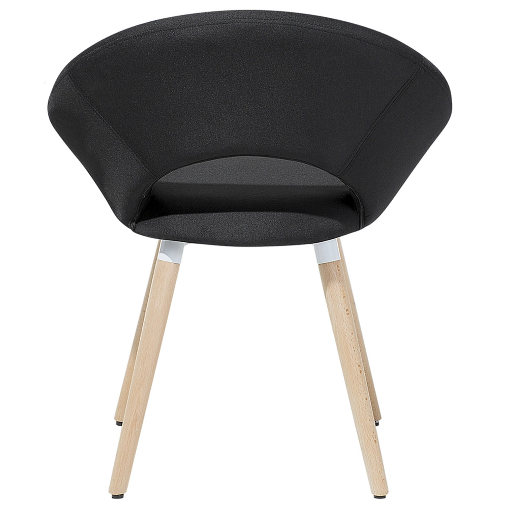 Set di 2 sedie da pranzo rivestimento in tessuto Nero gambe in legno chiaro stile moderno eclettico