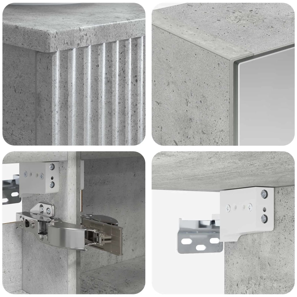 Set di Armadi da Bagno 4 pz Grigio Cemento Legno ingegnerizzato 3407386