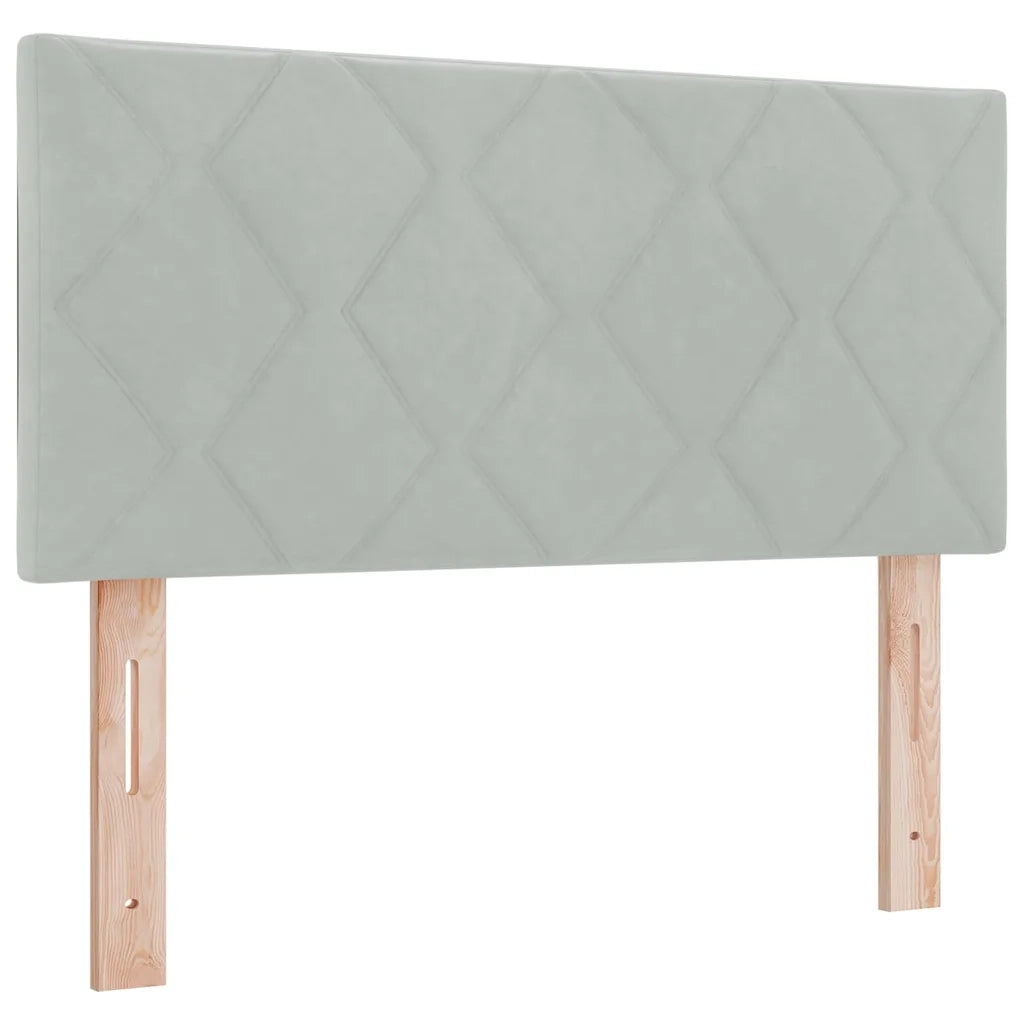 Letto a Sorgente LED con led Grigio chiaro 120 x 190 cm Velluto