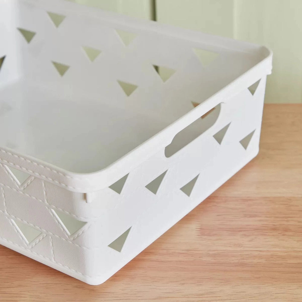 Trade Shop - Cesto Cestino Porta Tutto Oggetti Organizzatore Rettangolare 33x25.6x11 Cm 10716 -