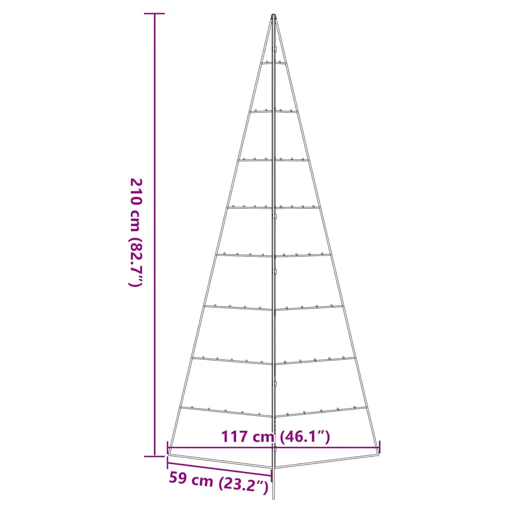 Albero di Natale Decorativo in Metallo Nero 210 cm 4018960