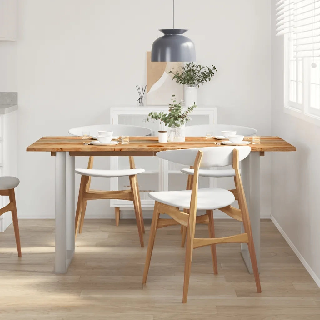 Tavolo da Pranzo 154x80x76 cm in Legno Massello di Acacia