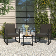 Poltroncina-Poltrona da Giardino con Cuscino Nero in Polyrattan 635322