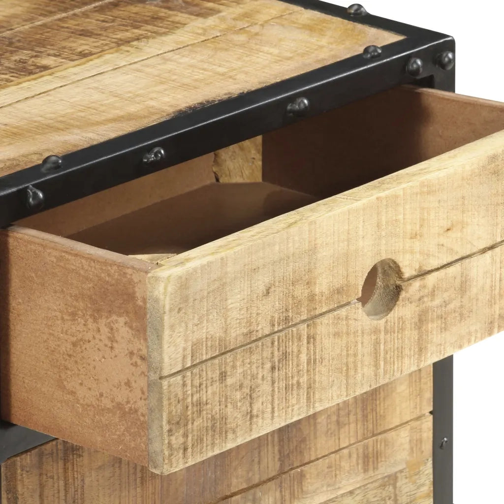 Comodino 40x30x50 cm in Legno Massello di Mango Grezzo cod mxl 49144