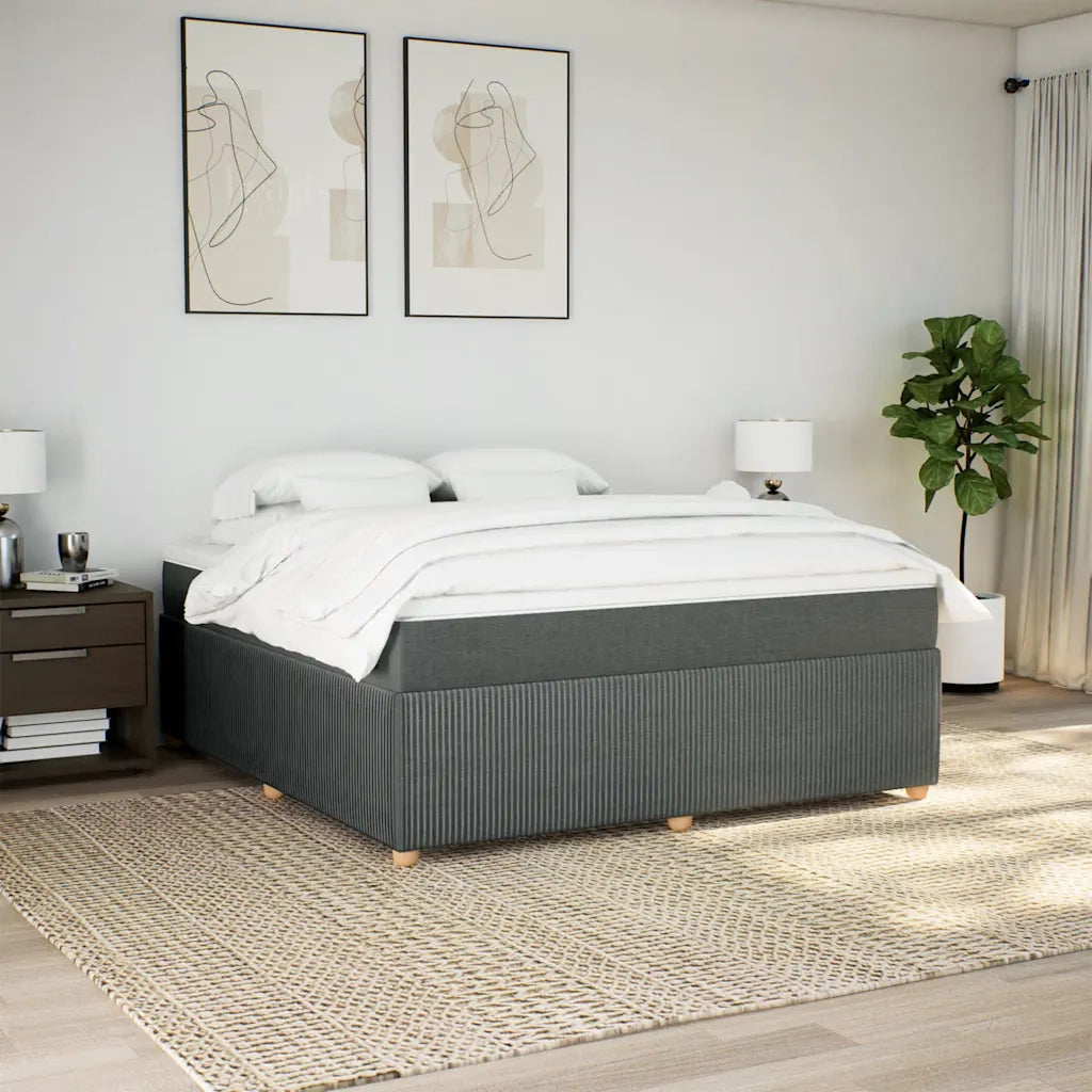 vidaXL Giroletto a Molle con Materasso Grigio Scuro 180x200 cm Tessuto