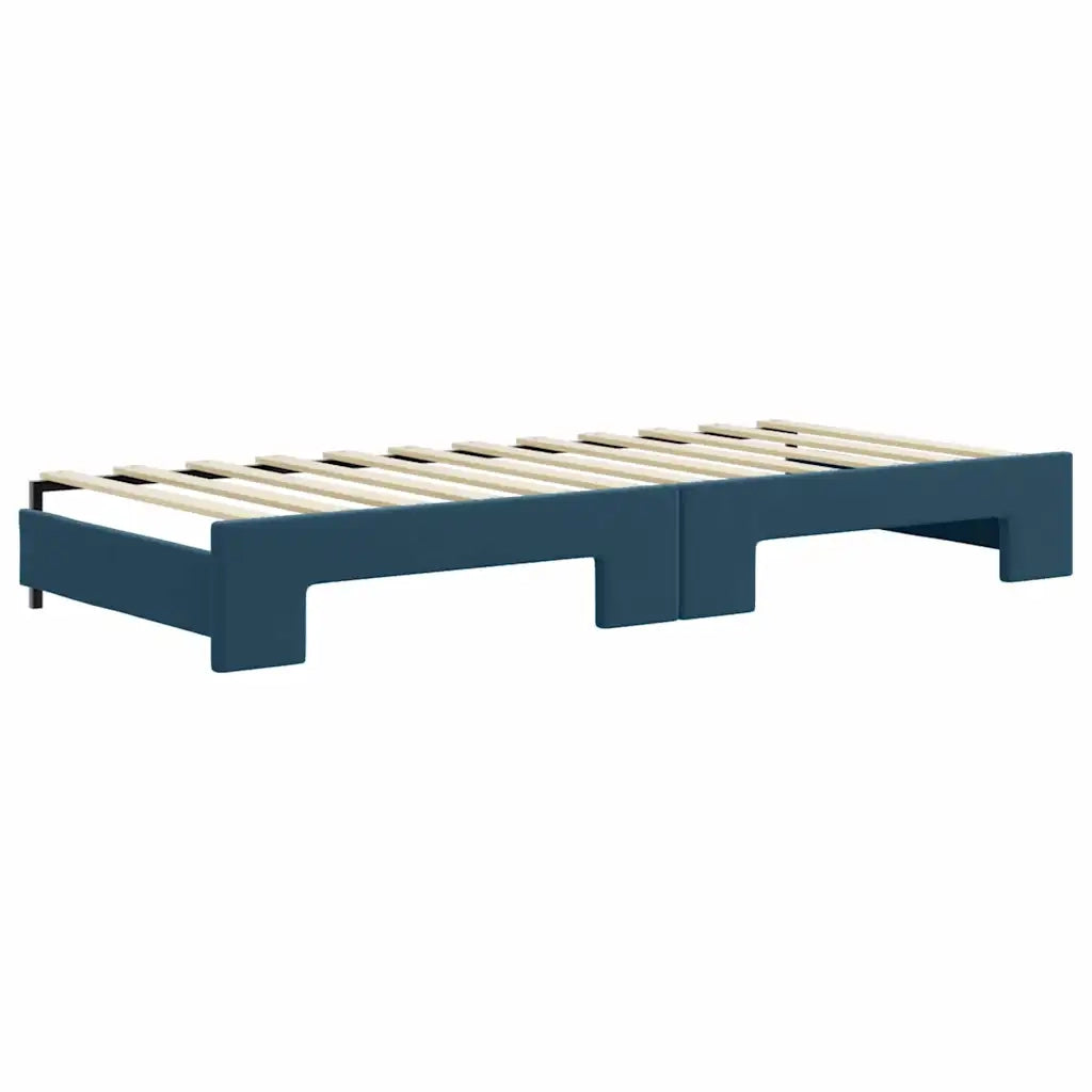 Divano Letto Estraibile con Materassi Blu 90x200 cm Velluto 3196714
