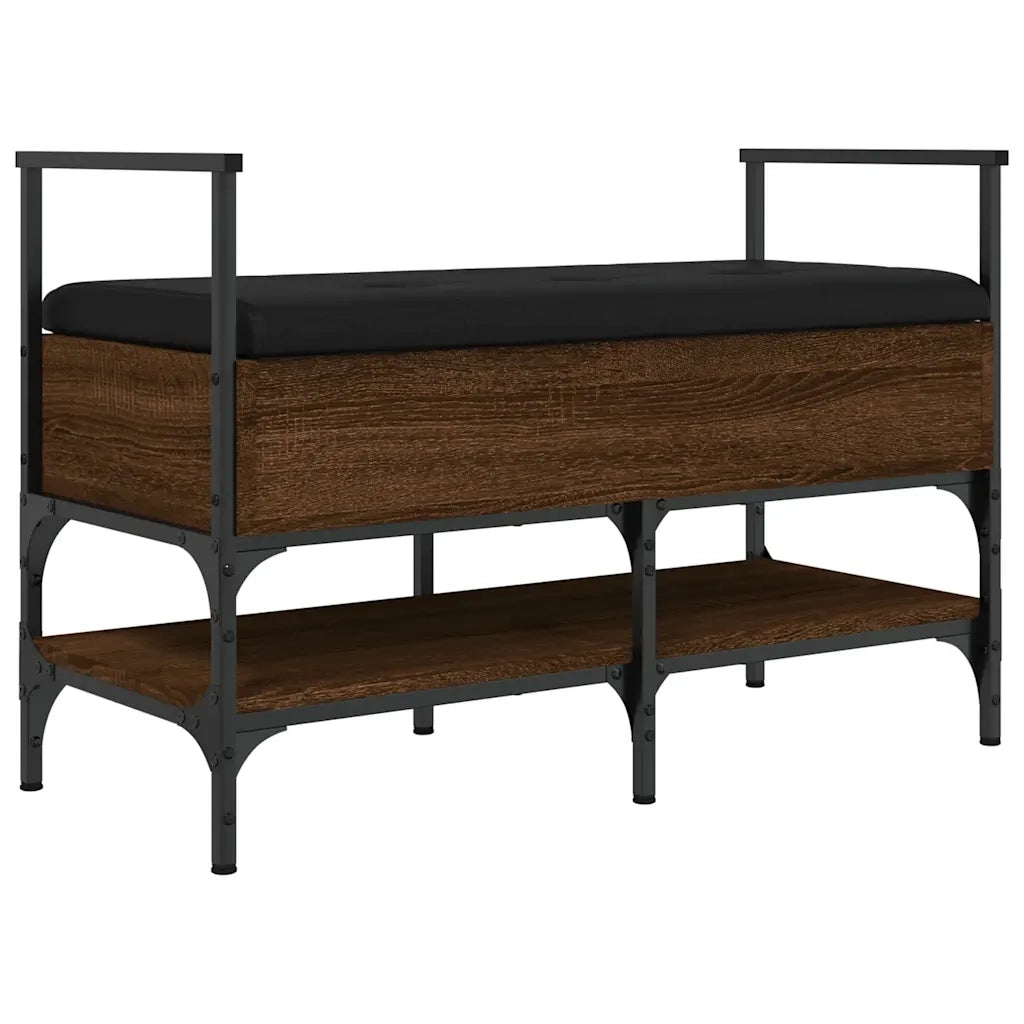 Panca Porta Scarpe-Sgabello-Panca Scarpiera Rovere Marrone 85,5x42x57,5 cm