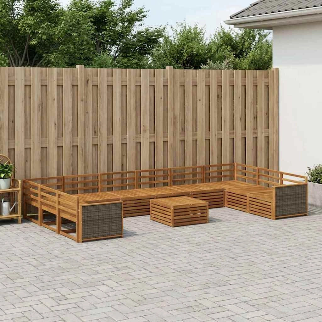 Set divani 11 pz Legno di Acacia Massello 3383917