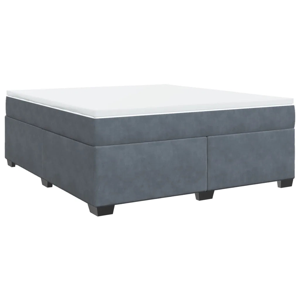 Giroletto a Molle con Materasso Grigio Scuro 180x200 cm Velluto 3285300