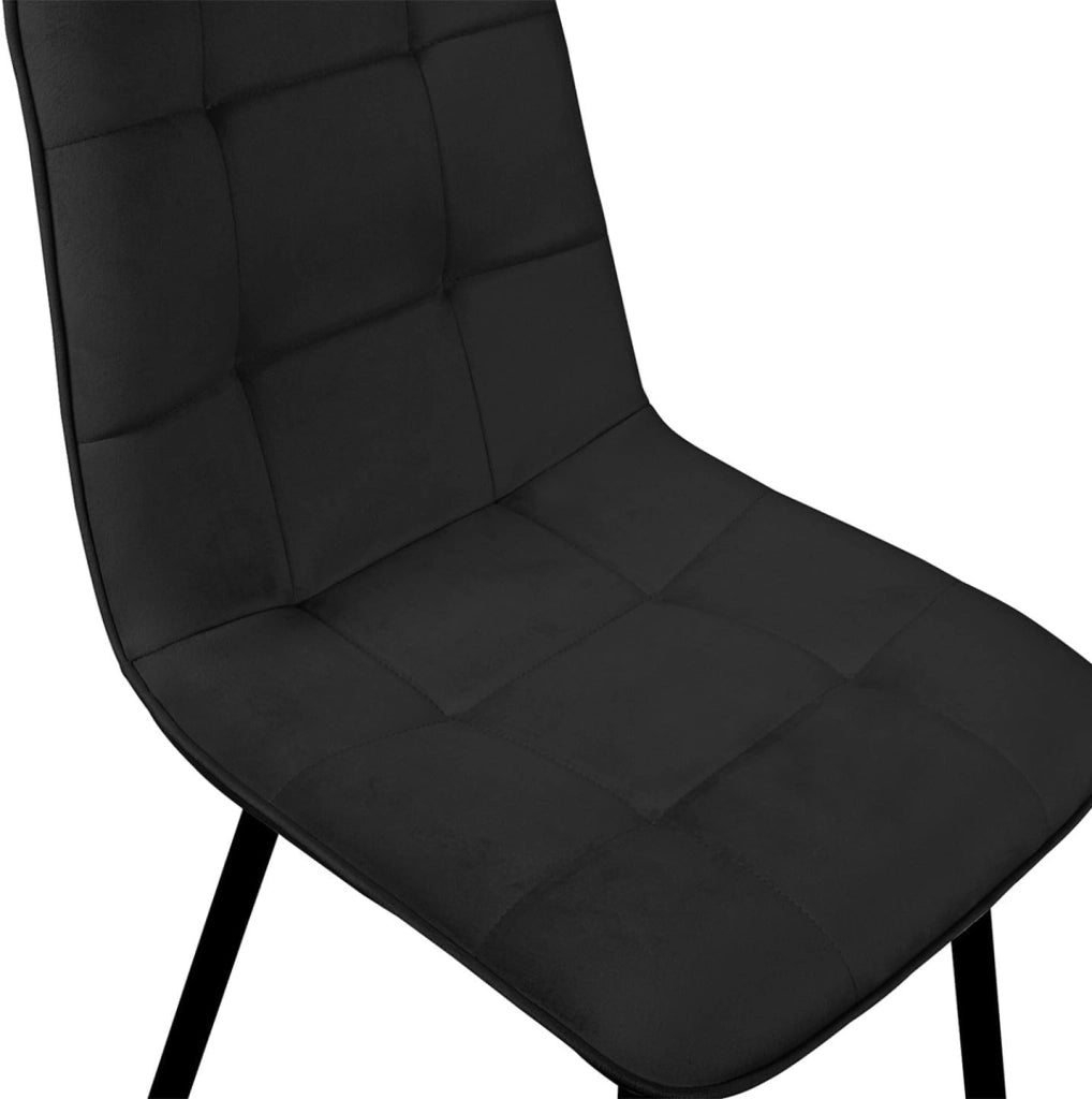 Set di 4 sedie da pranzo MILA in velluto nero