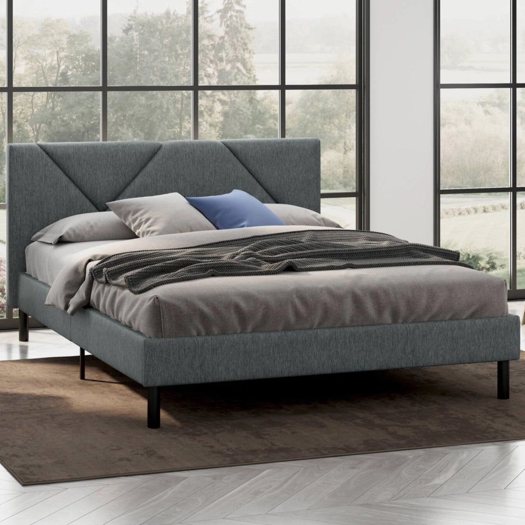 Hypnos, Letto Matrimoniale Dimensione Materasso 160x200 cm, Grigio