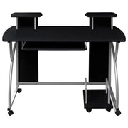 Scrivania | Tavolo da Ufficio da Computer Nera 110x52x88,5 cm in Legno Multistrato