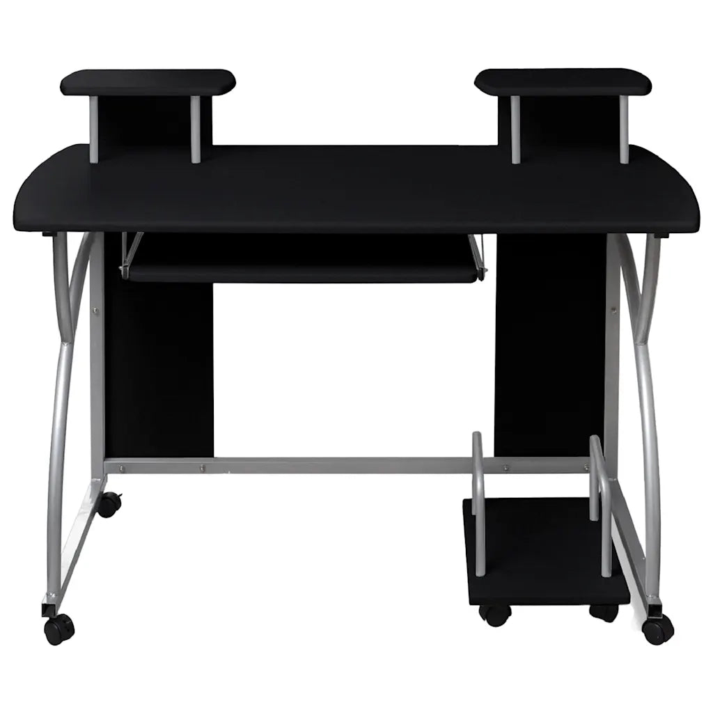 Scrivania | Tavolo da Ufficio da Computer Nera 110x52x88,5 cm in Legno Multistrato