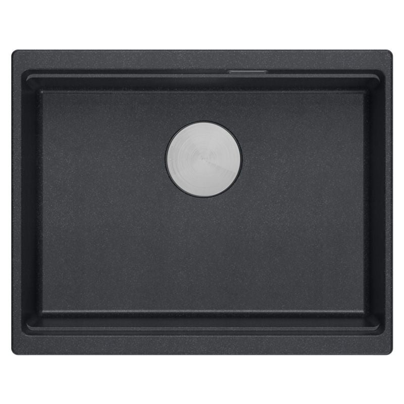 Lavello In Granito Logan 100 Black Metallic Acciaio