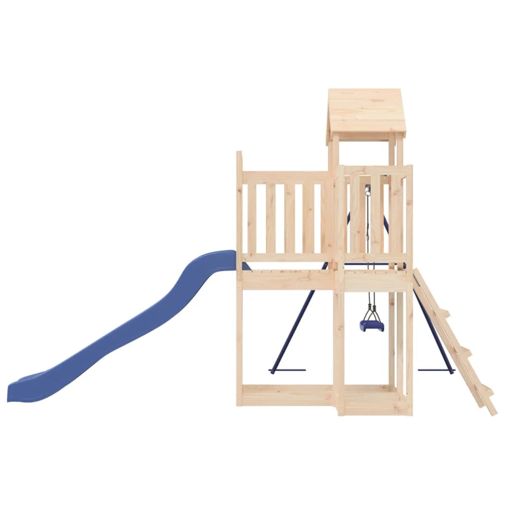 Altalene per parco giochi all'aperto scivolo altalene robuste giochi da giardino 286 x 378 x 214 cm legno di pino massiccio 02_0004973