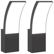 Set di 2 applique LED da esterno resistenti alle intemperie design moderno 7 x 4,5 x 23 cm alluminio nero 02_0056577
