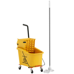 Carrello Pulizie Secchio 36L con Mocio e Strizzatore 55x37x65 cm Giallo