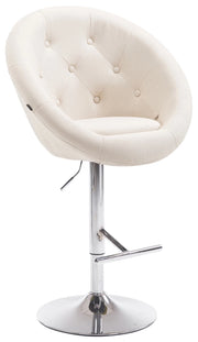 Sgabello da bar London V2 in tessuto crema,cromo