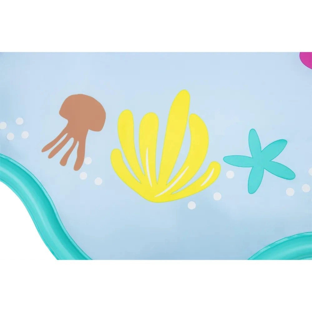 Trade Shop - Tappettino Spruzzi Acqua Sirenetta Splash Pad 163x145cm Per Bambini Estate 9101e -