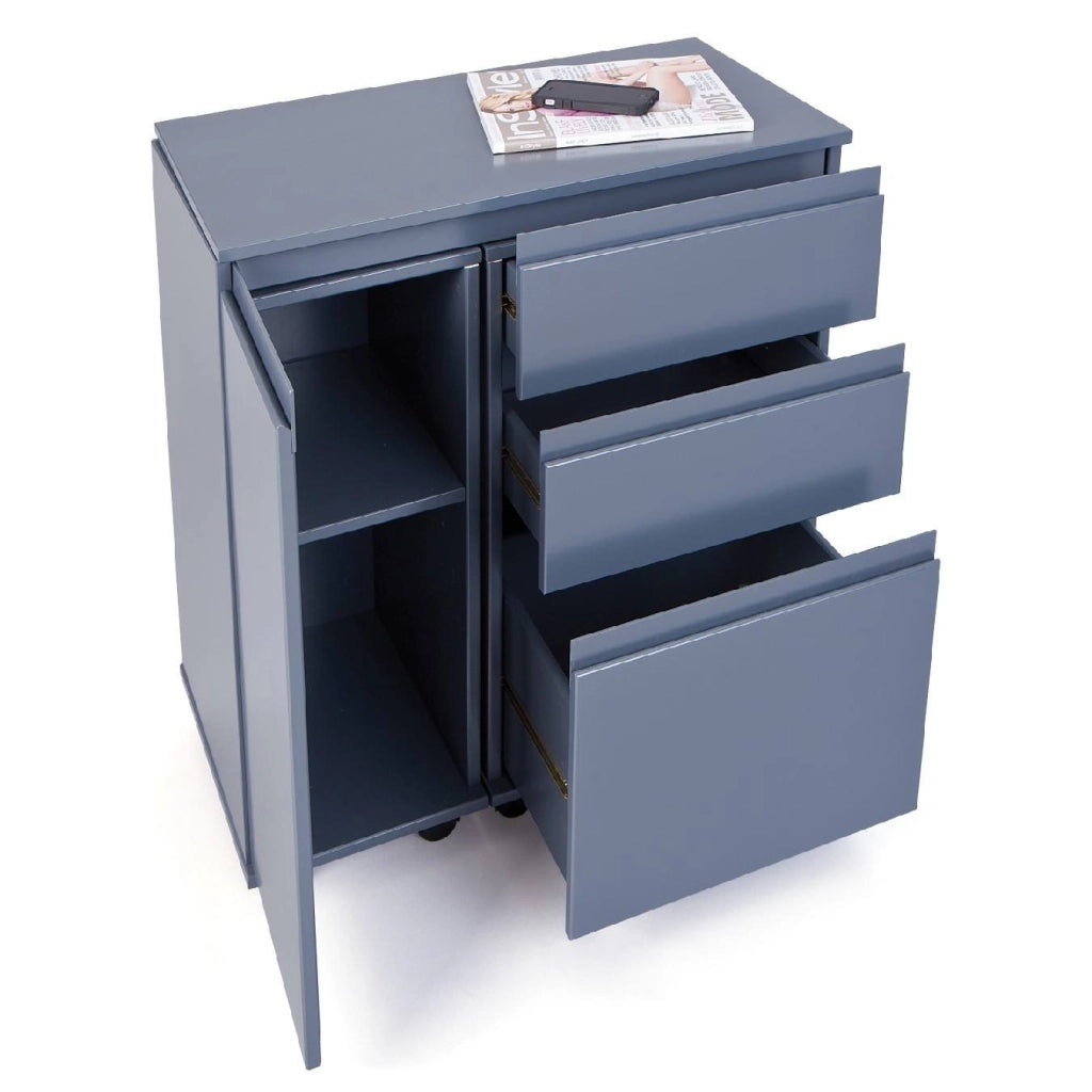 Succivo, Scrivania 3 Cassetti, 66x36x72h cm Grigio Grigio