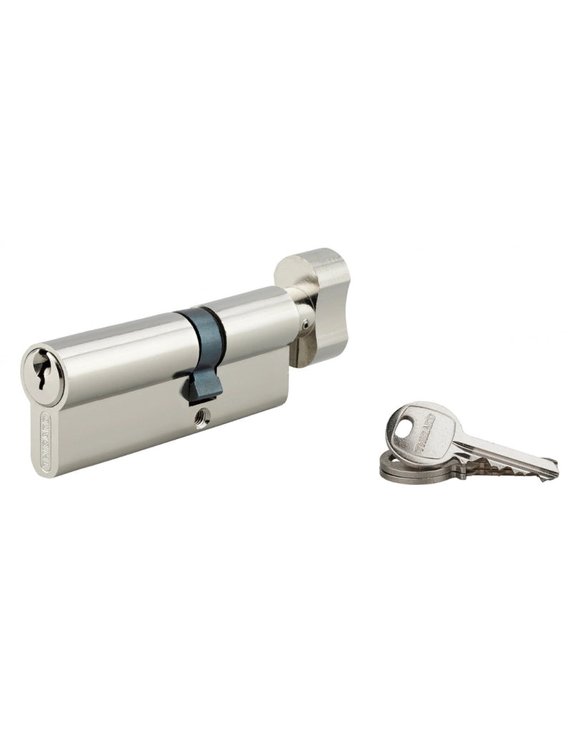 Cilindro europeo per serratura a pomolo SA  30Bx50mm, anti estrazione, nichel, 3 chiavi - THIRARD