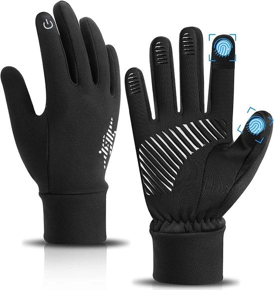 Manopole invernali - Guanti termici - Guanti unisex per sci - Tastiera touchscreen calda - Resistente al vento e all'acqua - Utilizzo touchscreen - Nero